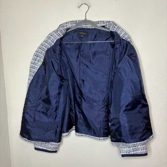 Talbots Women's Navy and White Checkered Tweed Blazer Size 22WP - Picture 6 of 7